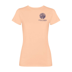 Women’s fitted short sleeve T-shirt, 280 g/m2, Roly Fiyi coral colour