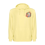 Unisex hoodie, washed finish, 250 g/m2, Roly Kenia yellow colour