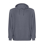 Unisex hoodie, washed finish, 250 g/m2, Roly Kenia dark grey colour