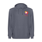 Unisex hoodie, washed finish, 250 g/m2, Roly Kenia dark grey colour