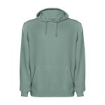 Unisex hoodie, washed finish, 250 g/m2, Roly Kenia dark green colour