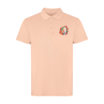 Unisex short sleeve polo, washed finish, 200 g/m2, Roly Cobain coral colour