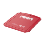 Rectangular ice scraper, recycled plastic red colour