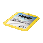 Rectangular ice scraper, recycled plastic yellow colour