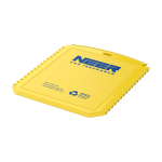 Rectangular ice scraper, recycled plastic yellow colour