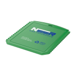 Rectangular ice scraper, recycled plastic green colour