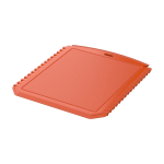 Rectangular ice scraper, recycled plastic orange colour