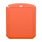 Rectangular ice scraper, recycled plastic orange colour