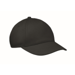 Kids cotton 5-panel cap 180 g/m² black colour
