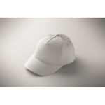 Kids cotton 5-panel cap 180 g/m² white colour second photographic view