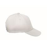 Kids cotton 5-panel cap 180 g/m² white colour fifth view