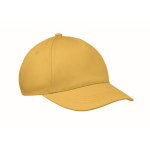 Kids cotton 5-panel cap 180 g/m² yellow colour