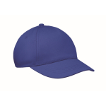 Kids cotton 5-panel cap 180 g/m² royal blue colour