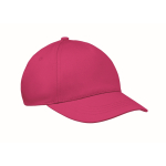 Kids cotton 5-panel cap 180 g/m² fuchsia colour