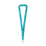 Polyester lanyard made in the EU for sublimation with carabiner hook white colour