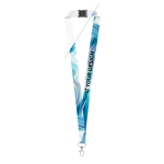 Recycled polyester lanyard with safety breakaway and carabiner main view