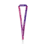 Polyester lanyard for sublimation with oval carabiner white colour