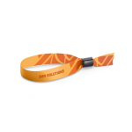 Polyester lanyard wristband made in the EU with safety closure white colour