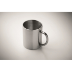 Double-wall recycled stainless steel mug 260 ml matt silver colour fourth photographic view