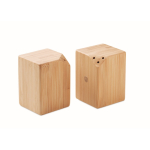 Bamboo salt and pepper shaker set with magnetic connection wood colour