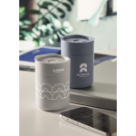 Plastic and silicone cup with sliding lid 330 ml grey colour main ambient view