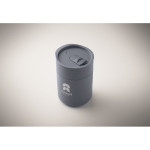 Plastic and silicone cup with sliding lid 330 ml blue gray colour main view