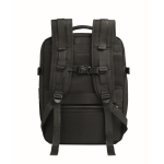 Expandable cabin backpack in RPET 600D polyester 15'' black colour fifth view