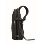 Expandable cabin backpack in RPET 600D polyester 15'' black colour sixth view