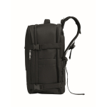 Expandable cabin backpack in RPET 600D polyester 15'' black colour seventh view