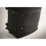 Expandable cabin backpack in RPET 600D polyester 15'' black colour eighth photographic view