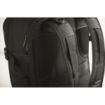 Expandable cabin backpack in RPET 600D polyester 15'' black colour photographic view