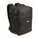Expandable cabin backpack in RPET 600D polyester 15'' black colour main view