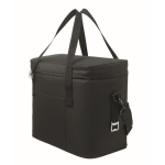 600D RPET cooler bag with insulating PEVA lining 18 L black colour
