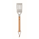 Stainless steel barbecue spatula with beech handle wood colour