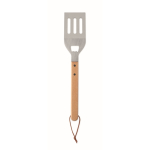 Stainless steel barbecue spatula with beech handle wood colour second view