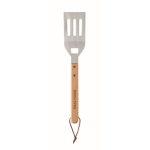 Stainless steel barbecue spatula with beech handle wood colour main view