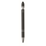Recycled aluminium pen with rubber finish blue ink black colour fourth view