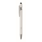 Recycled aluminium pen with rubber finish blue ink