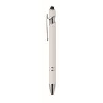 Recycled aluminium pen with rubber finish blue ink third view