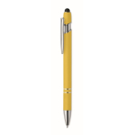 Recycled aluminium pen with rubber finish blue ink