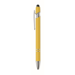 Recycled aluminium pen with rubber finish blue ink third view