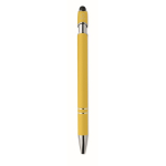 Recycled aluminium pen with rubber finish blue ink fourth view