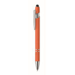 Recycled aluminium pen with rubber finish blue ink