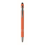 Recycled aluminium pen with rubber finish blue ink second view