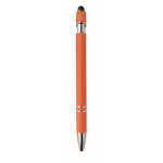 Recycled aluminium pen with rubber finish blue ink fourth view