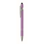 Recycled aluminium pen with rubber finish blue ink
