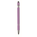 Recycled aluminium pen with rubber finish blue ink fourth view