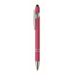 Recycled aluminium pen with rubber finish blue ink