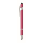Recycled aluminium pen with rubber finish blue ink third view