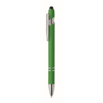 Recycled aluminium pen with rubber finish blue ink